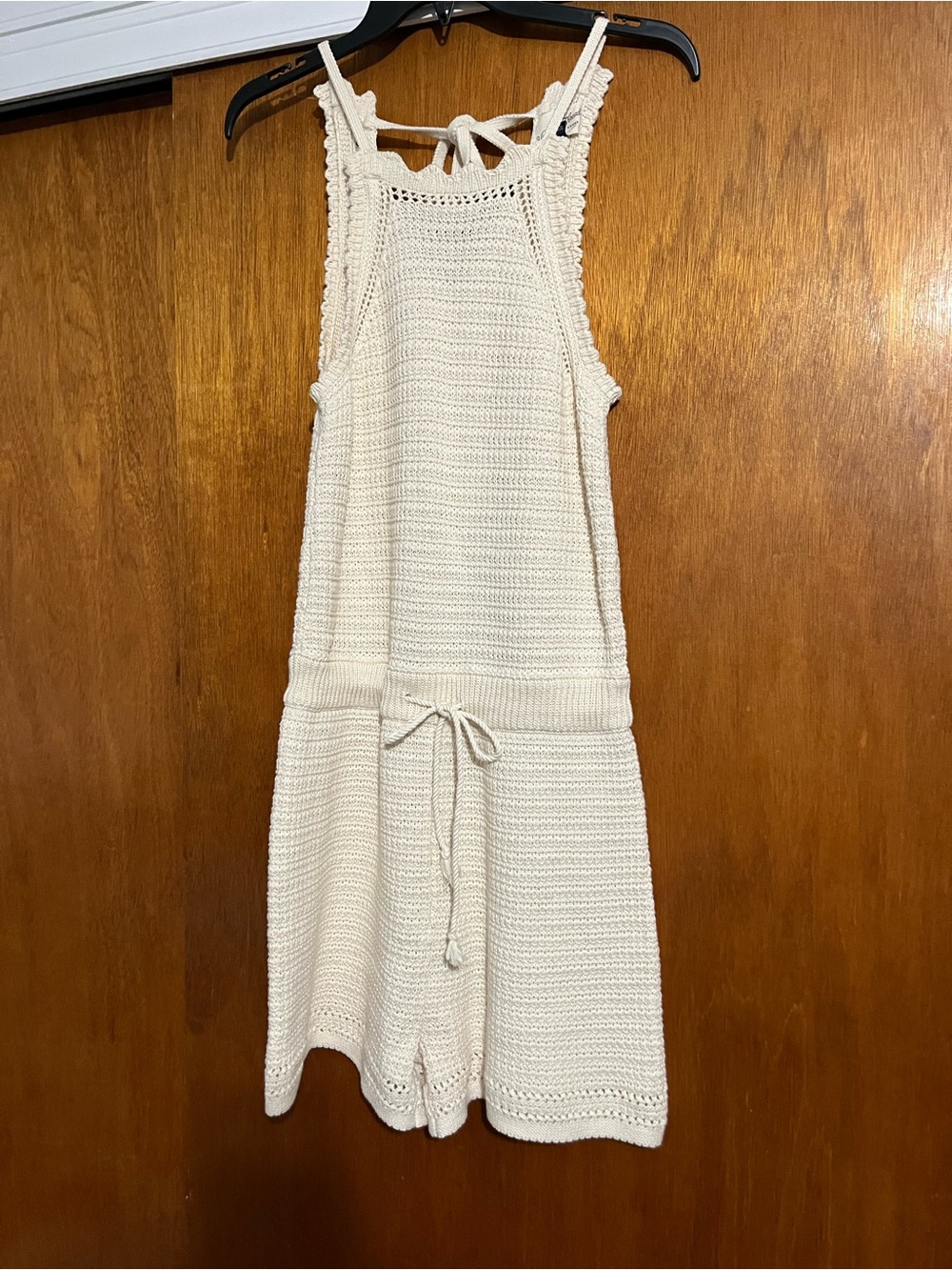 Universal Thread Cream Crochet Knit Romper